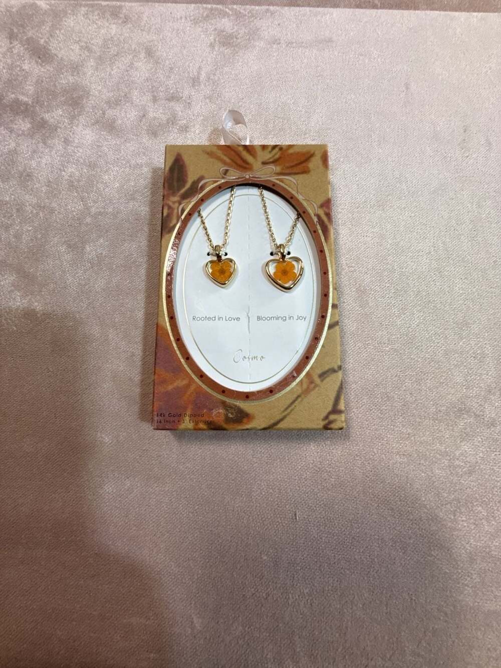 Cosmo Heart Pendant Necklace Set 14k Gold Dipped (box B2-2058)